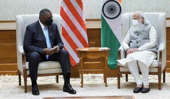 Quang cảnh cuộc gặp. (Nguồn: indianexpress.com) Ấn Độ và Mỹ cam kết thúc đẩy quan hệ đối tác chiến lược song phương ảnh 1