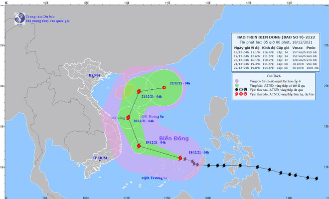 Bão số 9 cách đảo Song Tử Tây 250km, Hà Nội có mưa nhỏ vài nơi ảnh 1