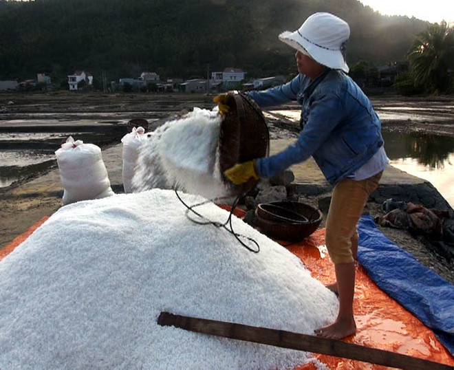 Diêm dân Sa Huỳnh lao đao vì giá muối " tăng đà tuột dốc" ảnh 1