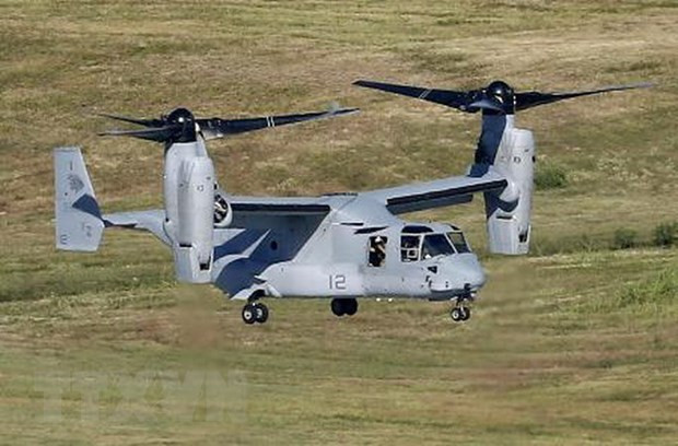 Máy bay MV-22 Osprey của quân đội Mỹ. (Nguồn: Kyodo/TTXVN) Tổng thống Biden dự kiến đề xuất gói ngân sách quốc phòng cao kỷ lục ảnh 1