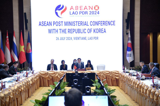 Hội nghị Bộ trưởng ASEAN+1 với Hàn Quốc. (Ảnh: TTXVN phát) ttxvn-hoi_nghi_bo_truong_asean1 2.jpg
