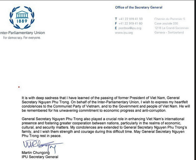 ttxvn-cac to chuc quoc te ca ngoi tong bi thu (1).jpg