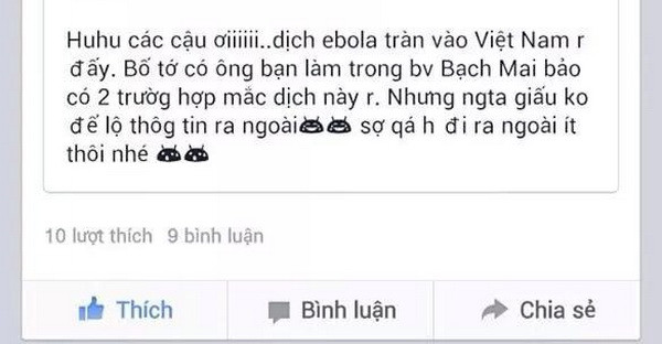 Xác minh đối tượng tung tin virus Ebola xuất hiện ở Việt Nam ảnh 1
