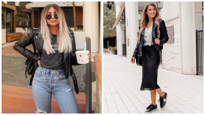 Vi vu lễ Giáng sinh với bản phối trang phục đỏm dáng của áo khoác da ảnh 1