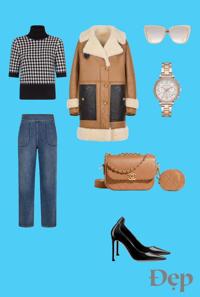 Vi vu lễ Giáng sinh với bản phối trang phục đỏm dáng của áo khoác da ảnh 7