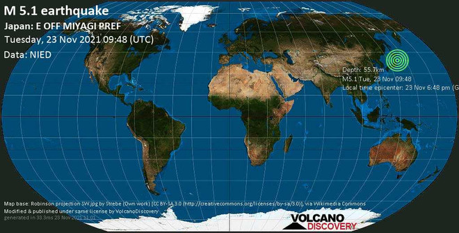 Động đất mạnh 5 độ ở ngoài khơi Nhật Bản, không có cảnh báo sóng thần ảnh 1