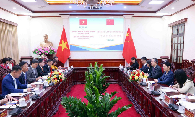 Quang cảnh buổi hội đàm. (Ảnh: Phạm Kiên/TTXVN) ttxvn-viet nam-trung_quoc2.jpg