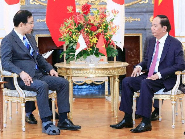 Chủ tịch nước Trần Đại Quang tiếp Chủ tịch Đảng Cộng sản Nhật Bản ảnh 1