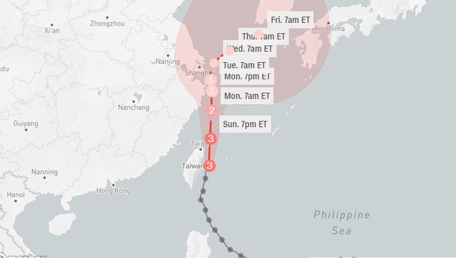 Trung Quốc cảnh báo bão Chanthu ở cấp độ nghiêm trọng thứ hai ảnh 1