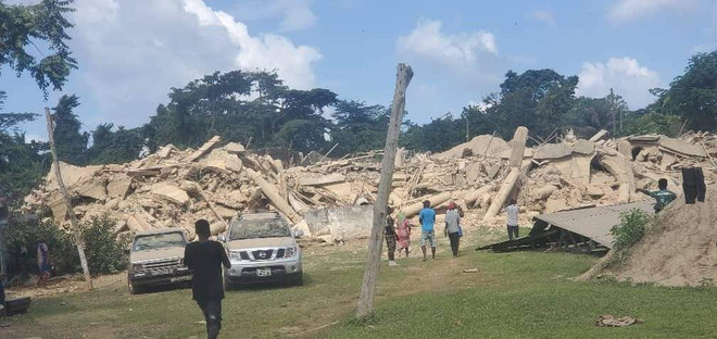 Hiện trường vụ việc. (Nguồn: graphic.com.gh) Sập nhà thờ tại Ghana khiến ít nhất 18 người thiệt mạng ảnh 1