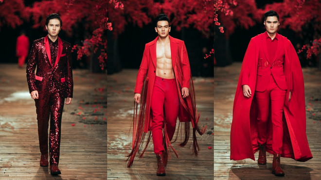 Không thể thiếu những bộ trang phục dành cho nam giới với cái nhìn rất riêng của nhà thiết kế Đỗ Mạnh Cường. Tăng Thanh Hà tái xuất trên sàn catwalk show diễn của Đỗ Mạnh Cường ảnh 22