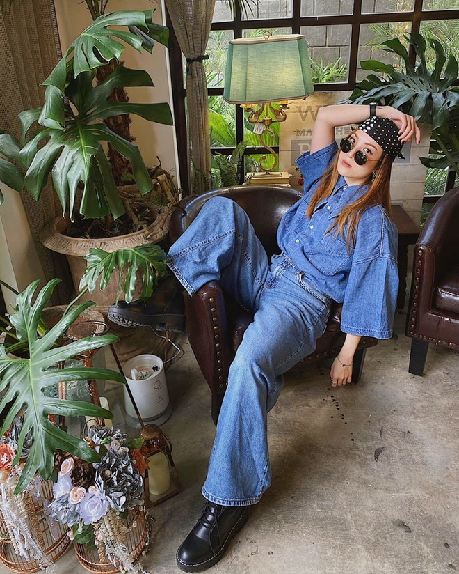 Street style giao mùa ngập sắc xanh của dàn mỹ nhân Việt ảnh 4