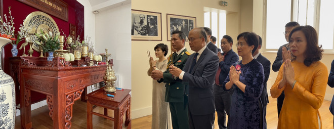 Đại sứ quán Việt Nam tại Pháp tưởng niệm Chủ tịch Hồ Chí Minh ảnh 1