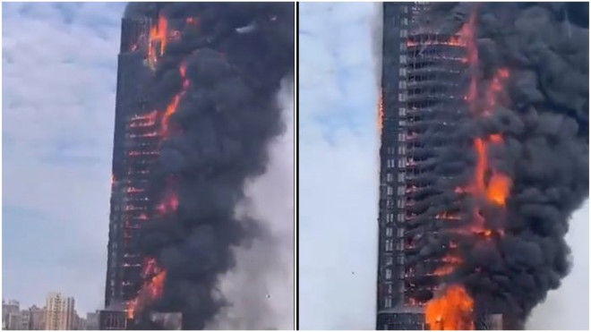 Đã khống chế được đám cháy tòa nhà chọc trời tại Trung Quốc ảnh 1