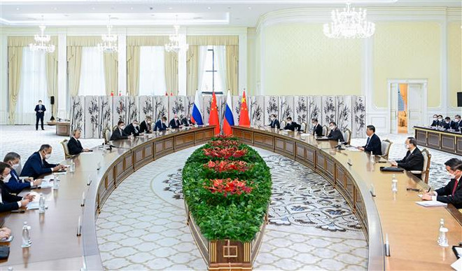 Lãnh đạo các nước thành viên SCO ký tuyên bố Samarkand ảnh 1