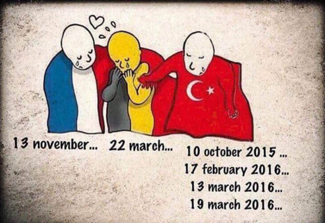 Bức vẽ đặt câu hỏi về sự thông cảm của thế giới với Thổ Nhĩ Kỳ ảnh 1