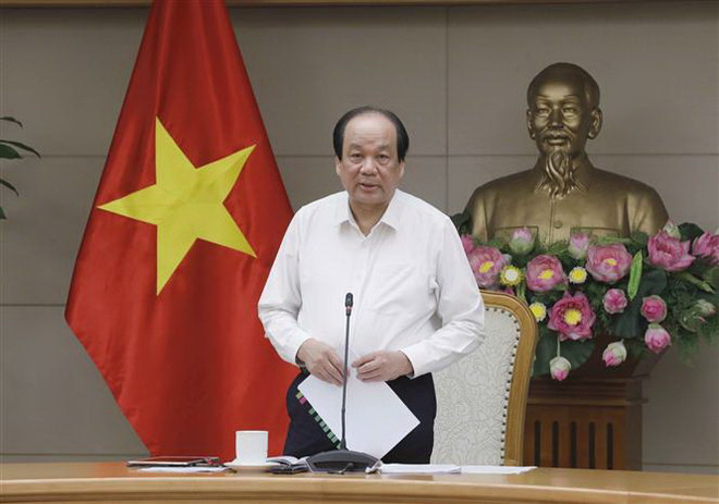 Bộ trưởng, Chủ nhiệm Văn phòng Chính phủ Mai Tiến Dũng phát biểu. (Ảnh: Doãn Tấn/TTXVN) Quyết tâm không để nợ đọng văn bản của nhiệm kỳ Chính phủ 2016-2021 ảnh 1