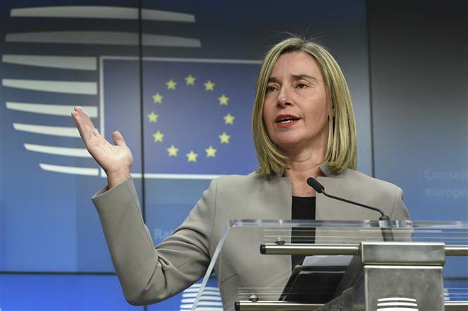 Đại diện cấp cao về chính sách an ninh và đối ngoại của EU Federica Mogherini. (Ảnh: AFP/TTXVN) Mỹ, Anh, Pháp, Đức họp bàn khẩn cấp về vấn đề Iran ảnh 1