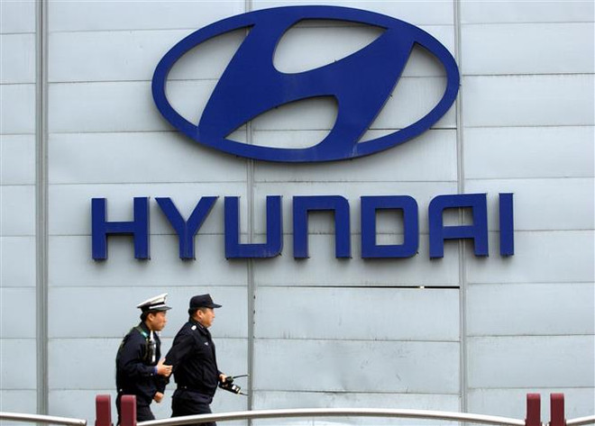 Biểu tượng Hyundai tại trụ sở của tập đoàn này ở Seoul, Hàn Quốc. (Ảnh: AFP/TTXVN) Hyundai dự định phát hành 240 triệu USD trái phiếu trong tháng Năm ảnh 1