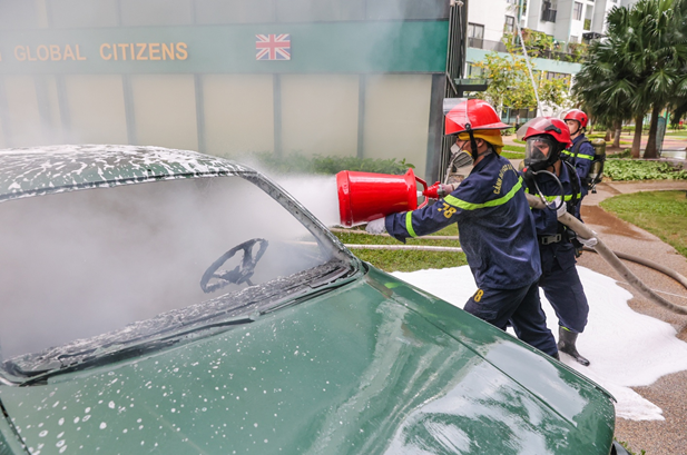 Hơn 600 người tham gia diễn tập phòng cháy chữa cháy tại Ecopark ảnh 3