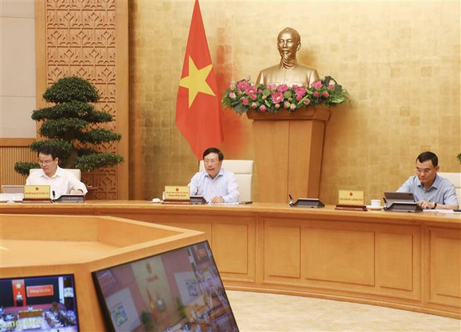 Phó Thủ tướng Thường trực Phạm Bình Minh chủ trì cuộc họp về triển khai kế hoạch đầu tư vốn ngân sách nhà nước trong 7 tháng năm 2022. (Ảnh: Minh Đức/TTXVN) Giải ngân vốn đầu tư công đạt 51% kế hoạch trong 8 tháng ảnh 2