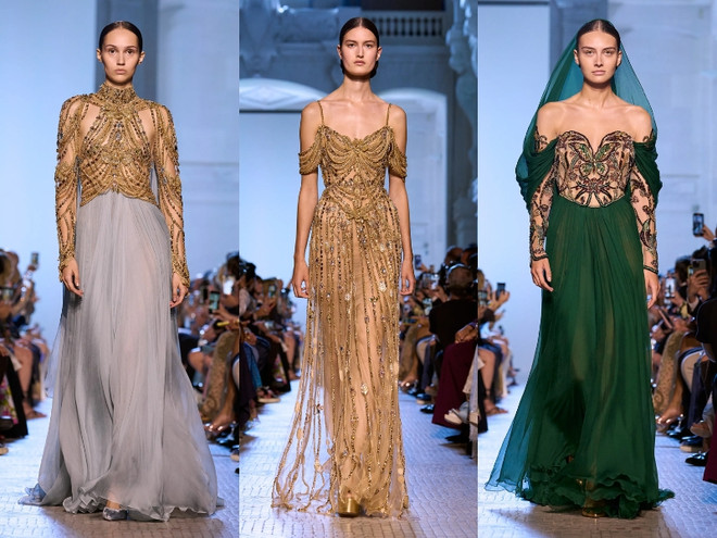 Elie Saab Thu Đông 2023: Dấn ấn thời trang huy hoàng thời Trung cổ ảnh 15