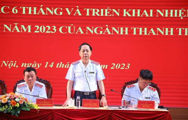 Phó Tổng Thanh tra Chính phủ Trần Ngọc Liêm phát biểu. (Ảnh: Văn Điệp/TTXVN) Thanh tra Chính phủ: Phát hiện vi phạm về kinh tế gần 179.000 tỷ đồng ảnh 3