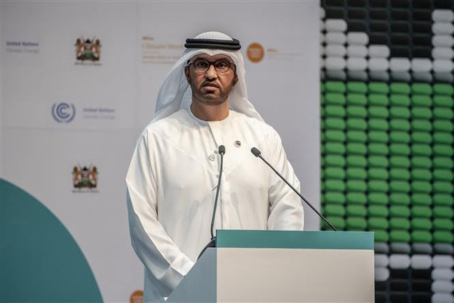 Chủ tịch COP28 Sultan Al-Jaber phát biểu tại Hội nghị thượng đỉnh châu Phi về khí hậu 2023 ở Nairobi, Kenya ngày 5/9. (Ảnh: AFP/TTXVN) Lục địa Đen: Trọng tâm của hành động khí hậu đang thay đổi đáng kể ảnh 2