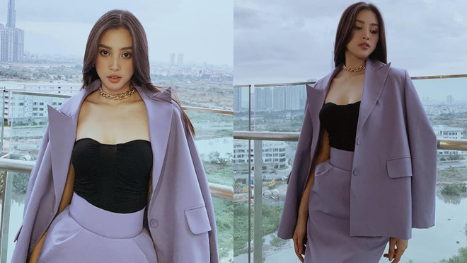 Học cách phối tím lilac cho trang phục ngày Hè từ mỹ nhân Việt ảnh 1