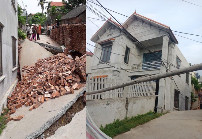 Hà Nội: 'Hố tử thần' nuốt đường khiến một ngôi nhà bị nghiêng lún ảnh 1