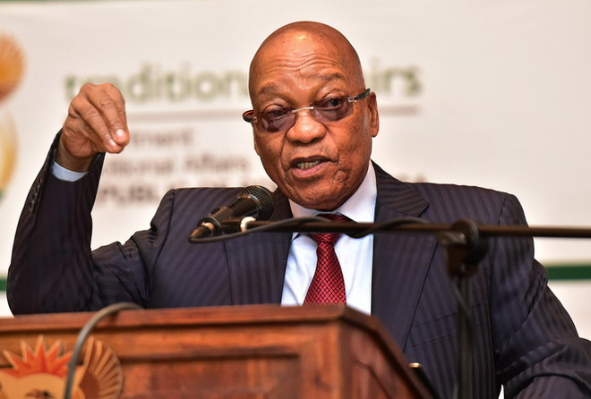 Tổng thống Nam Phi Jacob Zuma phát biểu tại Johannesburg. (Nguồn: EPA/TTXVN) Tổng thống Nam Phi Zuma khẳng định không có biệt thự ở UAE ảnh 1