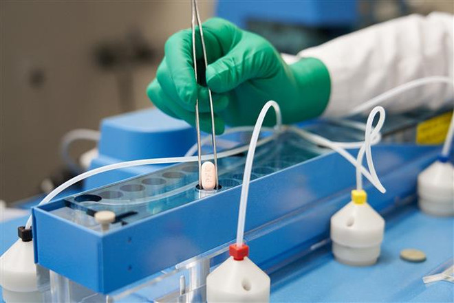 Thuốc Paxlovid điều trị COVID-19 của hãng Pfizer (Mỹ). (Ảnh: AFP/TTXVN) Pfizer nộp hồ sơ xin cấp phép sử dụng thuốc điều trị COVID-19 lên EMA ảnh 1