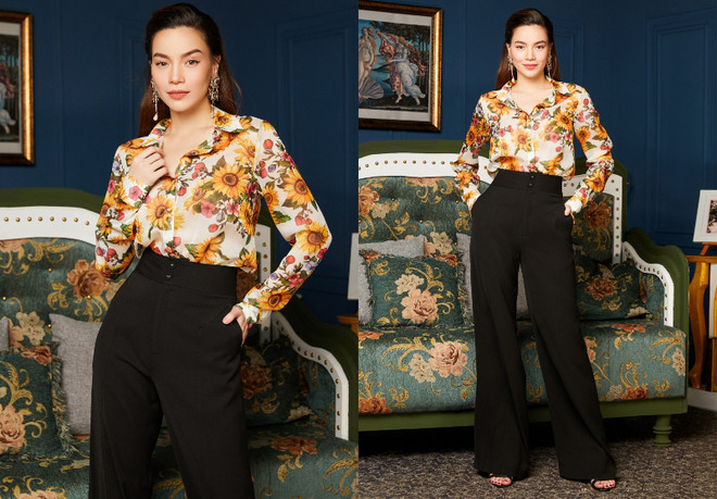 Hồ Ngọc Hà gửi lời chào tháng 8 với set đồ họa tiết hoa hướng dương ảnh 6