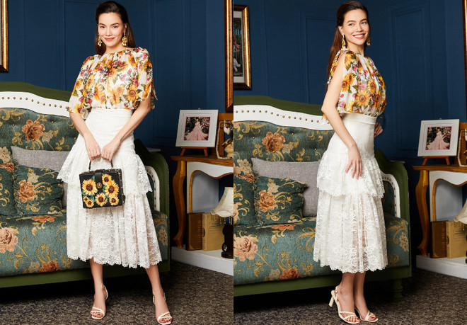 Hồ Ngọc Hà gửi lời chào tháng 8 với set đồ họa tiết hoa hướng dương ảnh 5