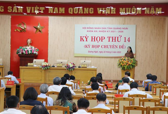 Quảng cảnh kỳ họp. (Ảnh: Phạm Cường/TTXVN) Quảng Ngãi thông qua Nghị quyết về Quy hoạch tỉnh thời kỳ 2021-2030 ảnh 1