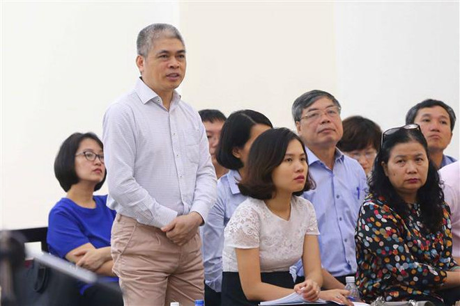 Bị án Nguyễn Xuân Sơn - cựu Tổng giám đốc Oceanbank đang chấp hành án tại trại giam được triệu tập đến phiên tòa. (Ảnh: Doãn Tấn/TTXVN) Mở lại phiên xử vụ lạm dụng chức vụ, quyền hạn tại PVEP ảnh 1