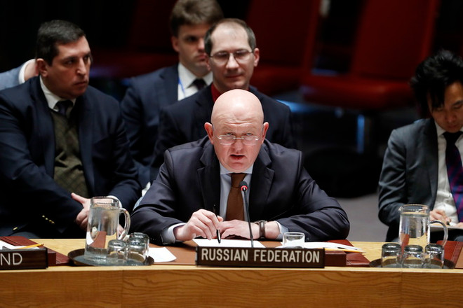 Đại sứ Nga tại Liên hợp quốc Vassily Nebenzia. (Nguồn: THX/TTXVN) Nga: Tin về vụ tấn công hóa học ở Syria nhằm đánh lạc hướng vụ Skripal ảnh 1