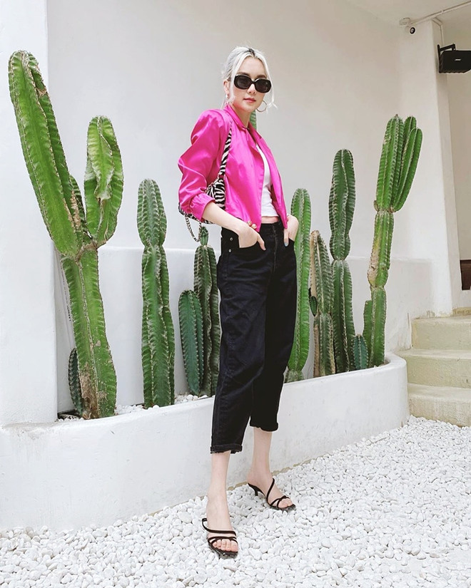 Sắc hồng thống trị phong cách street style tuần qua của dàn sao Việt ảnh 2