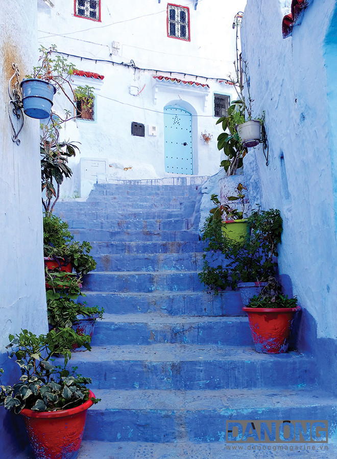 Những bậc thang đẹp hút hồn tại Chefchaouen. Vẻ đẹp mê hồn len lỏi qua từng ngõ ngách ở đất nước Maroc ảnh 2