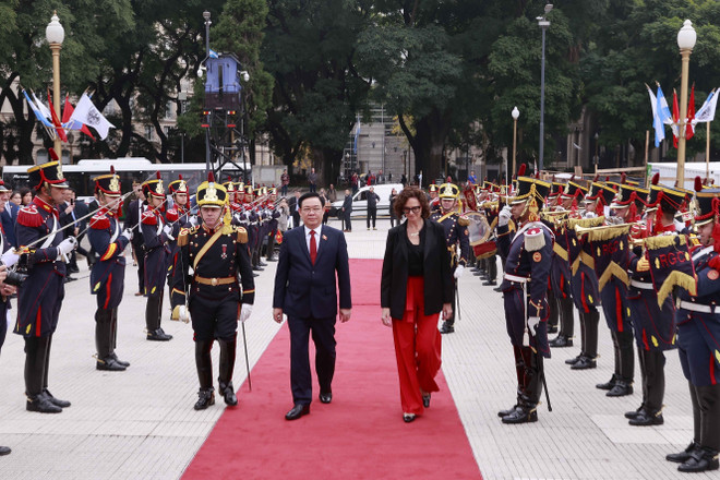 Chủ tịch Quốc hội đặt vòng hoa tại tượng đài Tướng Jose De San Martin ảnh 2