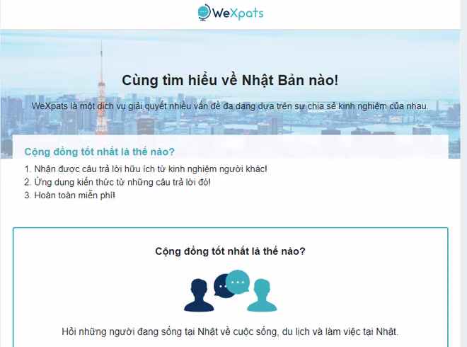 WeXpats - trang web hỗ trợ người Việt quan tâm tới Nhật Bản ảnh 1