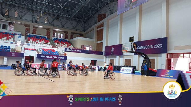 ASEAN Para Games 12: Bộ môn Bóng rổ Xe lăn bắt đầu khởi tranh ảnh 1