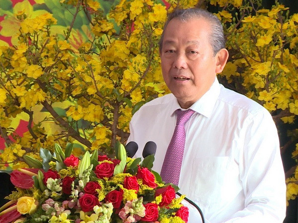 Phó Thủ tướng Trương Hòa Bình đánh trống khai hội chùa Tam Chúc ảnh 1