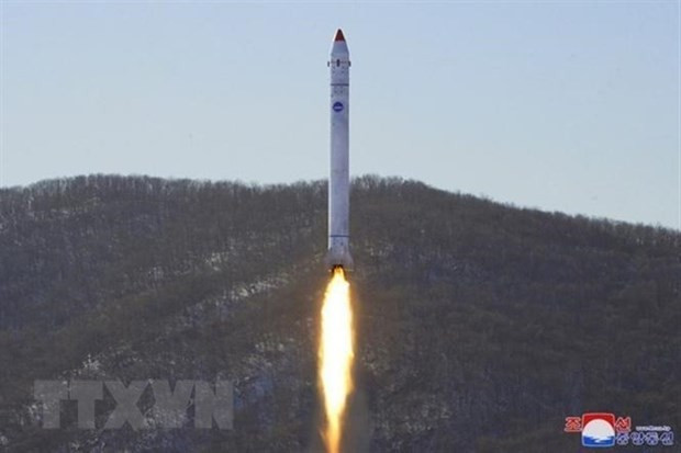 (Ảnh minh họa. Yonhap/TTXVN) Triều Tiên: Xây dựng công nghiệp vũ trụ là dự án không thể thiếu ảnh 1