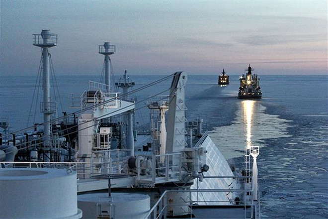 Cơ sở khí tự nhiên hóa lỏng của Tập đoàn Gazprom, Nga ở Bắc Cực. (Ảnh: AFP/TTXVN) Bước ngoặt chiến lược của Nga trong cuộc khủng hoảng dầu mỏ ảnh 2