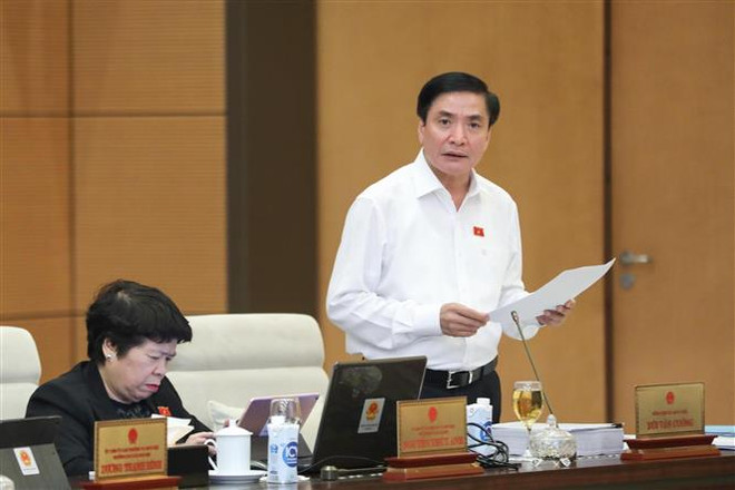 Tổng thư ký Quốc hội, Chủ nhiệm Văn phòng Quốc hội Bùi Văn Cường phát biểu. (Ảnh: Doãn Tấn/TTXVN) Quyết liệt di dời cơ sở không phù hợp với Quy hoạch chung Thủ đô ảnh 2