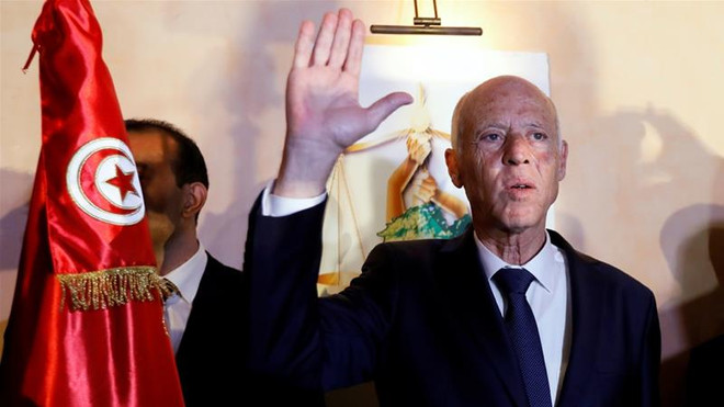 Ông Saied tuyên thệ nhậm chức. (Nguồn: Reuters) Tân Tổng thống Tunisia tuyên thệ nhậm chức sau chiến thắng bất ngờ ảnh 1