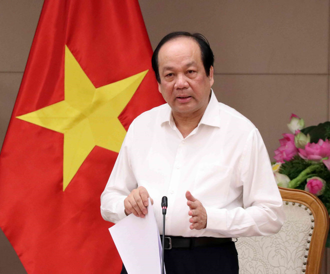 Bộ trưởng, Chủ nhiệm Văn phòng Chính phủ Mai Tiến Dũng, Tổ trưởng Tổ công tác phát biểu tại buổi làm việc. (Ảnh: Văn Điệp/TTXVN) Bộ trưởng Mai Tiến Dũng: Ứng dụng mạnh mẽ xử lý hồ sơ trên nền điện tử ảnh 1