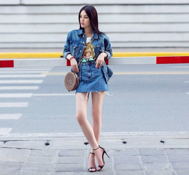 Trang phục denim phủ sóng street style của mỹ nhân Việt tuần qua ảnh 1