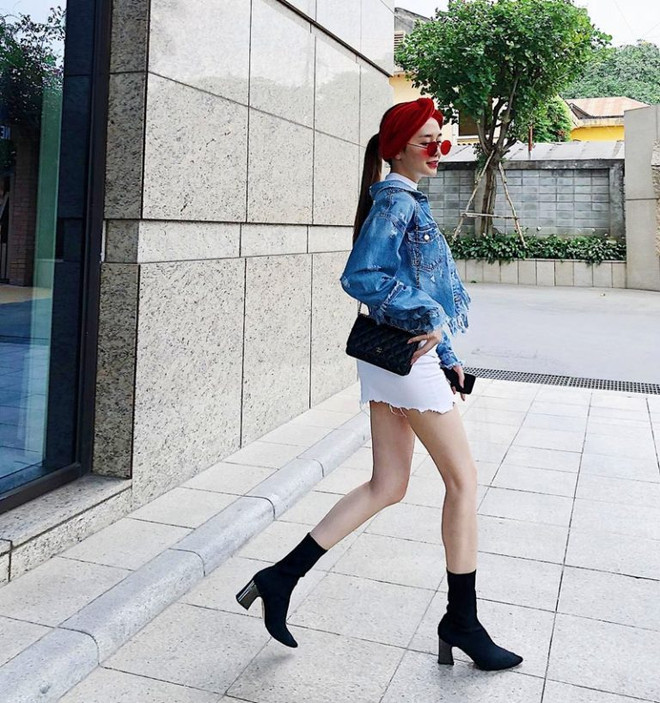 Trang phục denim phủ sóng street style của mỹ nhân Việt tuần qua ảnh 2